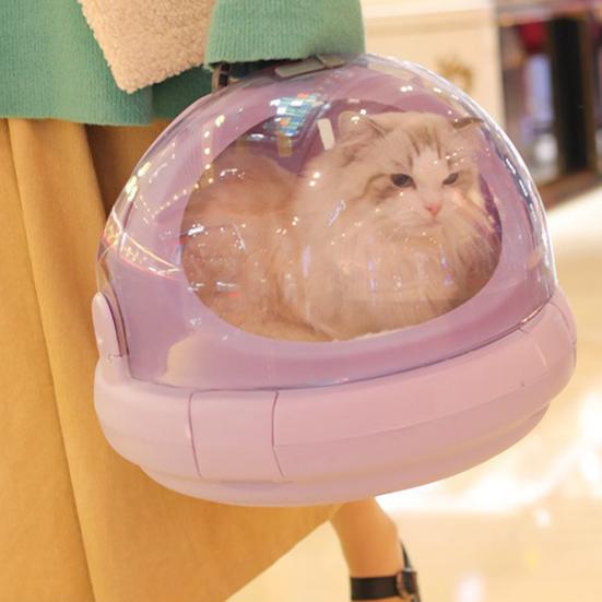 Переноска для домашних животных Space Capsule с подушкой, маленькая дышащая переноска для собак и кошек весом до 10 фунтов, устанавливаемая в автомобиль