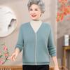 Half-turtle Neck Grandma Fake Two Thick Sweaters New Autumn and Winter Plus Velvet Knit Bottoming Shirt