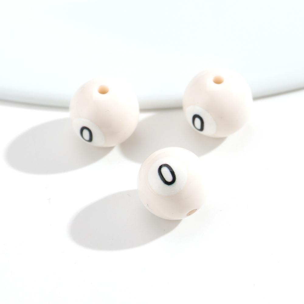 16mm Acrylic Billiard Ball Number Beads, Pool Ball Style Loose Spacer Beads for DIY Bracelet Necklace Jewelry Making Supplies