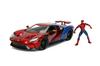 Jada 99725 Hollywood Rides 2017 Ford GT Spider-Man Figure, 124 Scale, Red/Blue