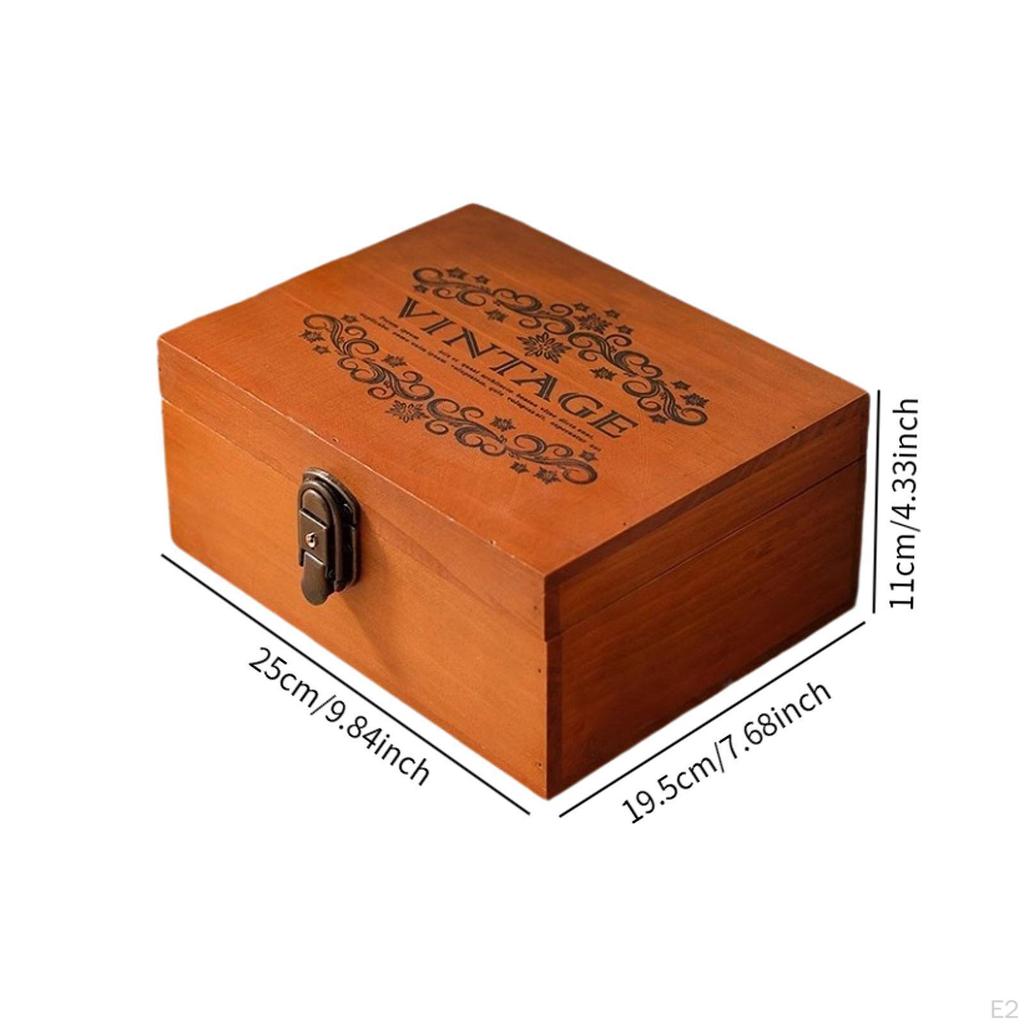 Wood Storage Box with Lock Jewellery Trinket Cover Jewelry Gift Boxes for Women