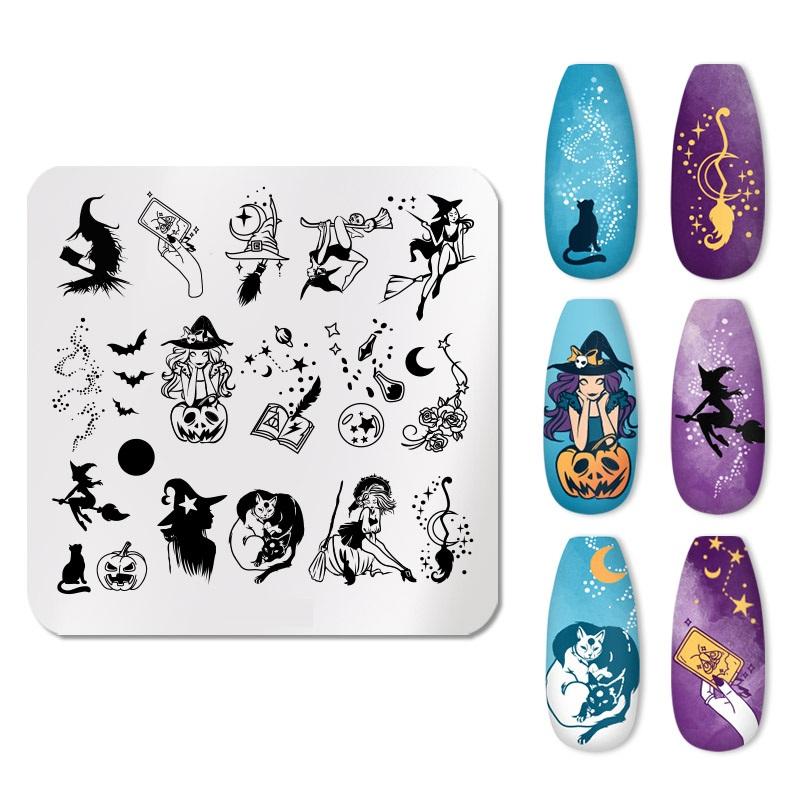 Штамповочные пластины для дизайна ногтей, листья, цветы, трафареты из нержавеющей стали, инструменты для штамповки изображений для ногтей, маникюрные инструменты