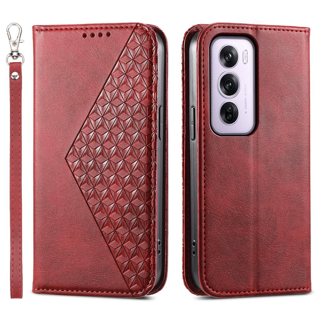 Для Oppo Reno12 Pro 5G (Глобальный) Чехол-подставка из ПУ кожи с текстурой теленка, кошелек, чехол для телефона