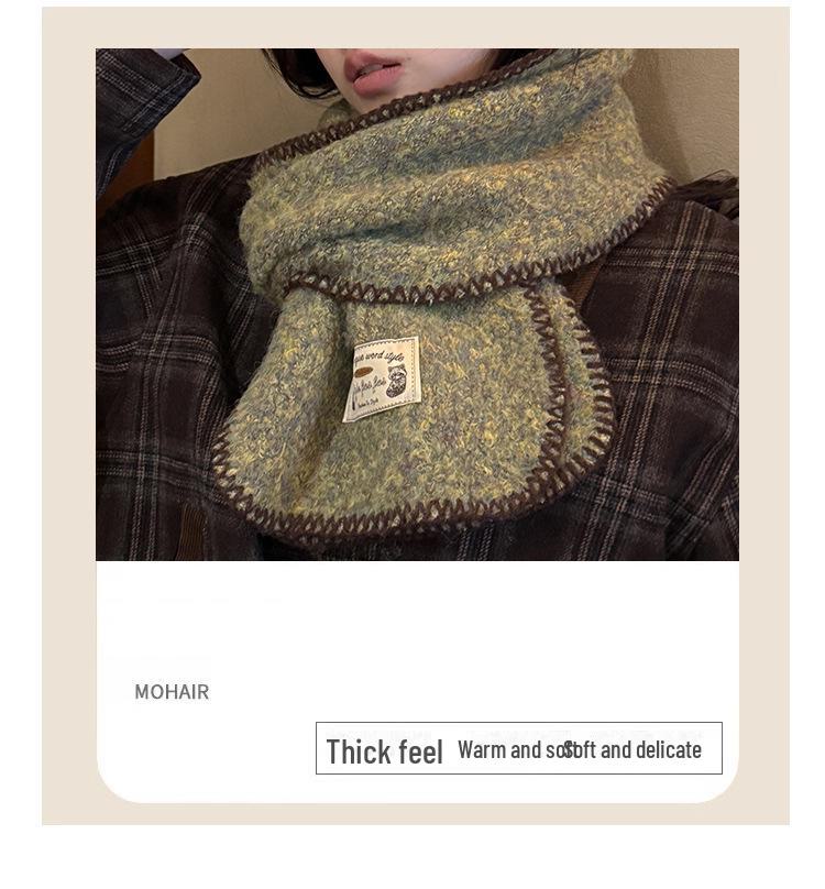 Retro Loose Knit Scarf: Thick, Warm, Versatile for Autumn & Winter