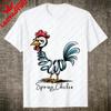 Womens Spring Chicken Funny Spring Chicken Graphic TShirt Retro Cartoon Chicken Casual Cotton Tee for Her Aesthetic Clothes