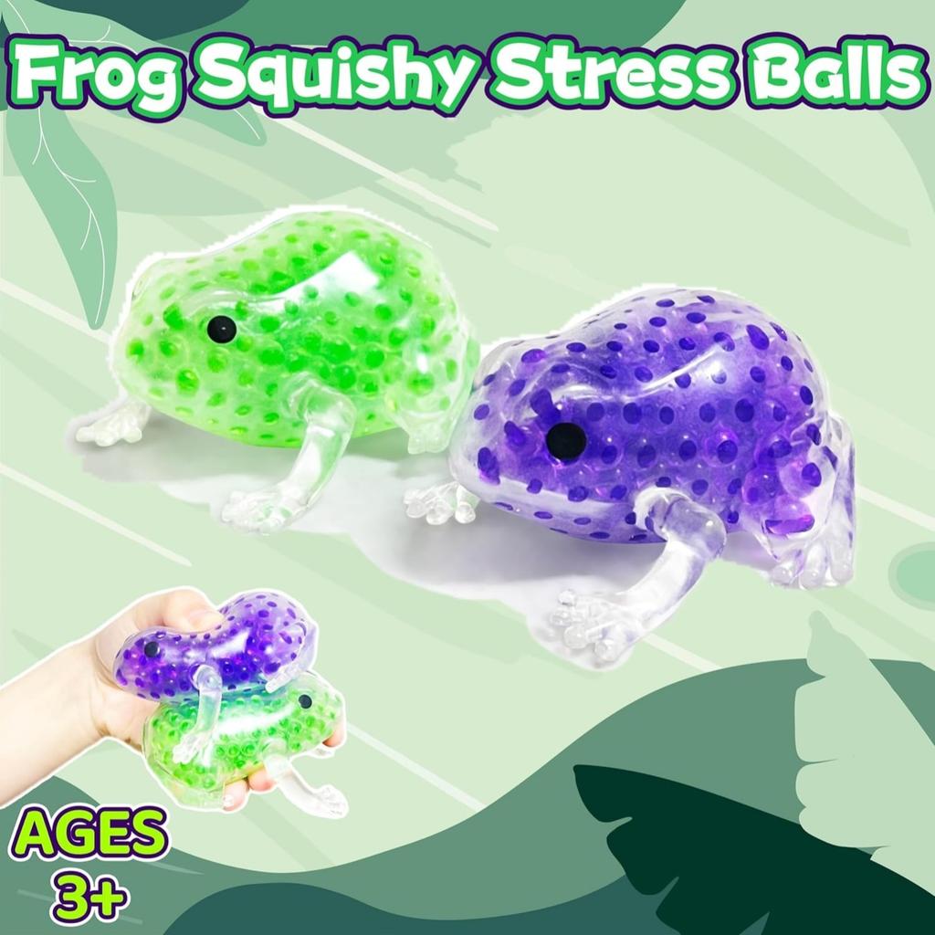 Лягушка Сквиши Мячики для снятия стресса Эластичная Игрушка-антистресс Животное Сжимаемые игрушки для детей Взрослых Отлично подходит для СДВГ, Аутизма, Тревожности
