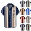 Мужские гавайские рубашки с короткими рукавами и пуговицами с принтом. Мужские повседневные модные рубашки с короткими рукавами.