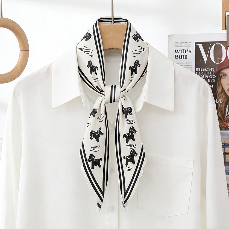 Women Casual All Match Printed Triangle Neck Scarf Fashion Decorative Neck Accessory