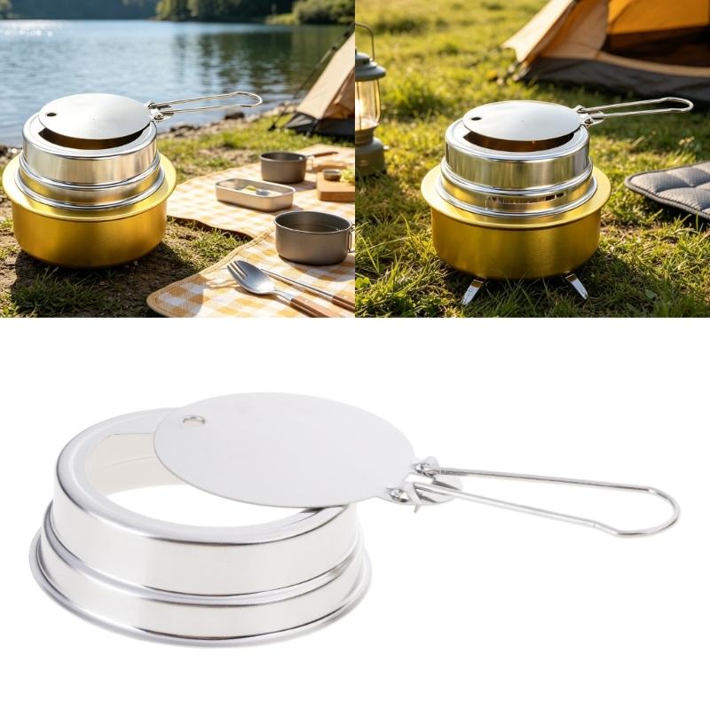 Fuels Fires Extinguishing Cover Stainless Steel Windproofed Flame Cover For Alcohols Stove With Heat Resistant Handle