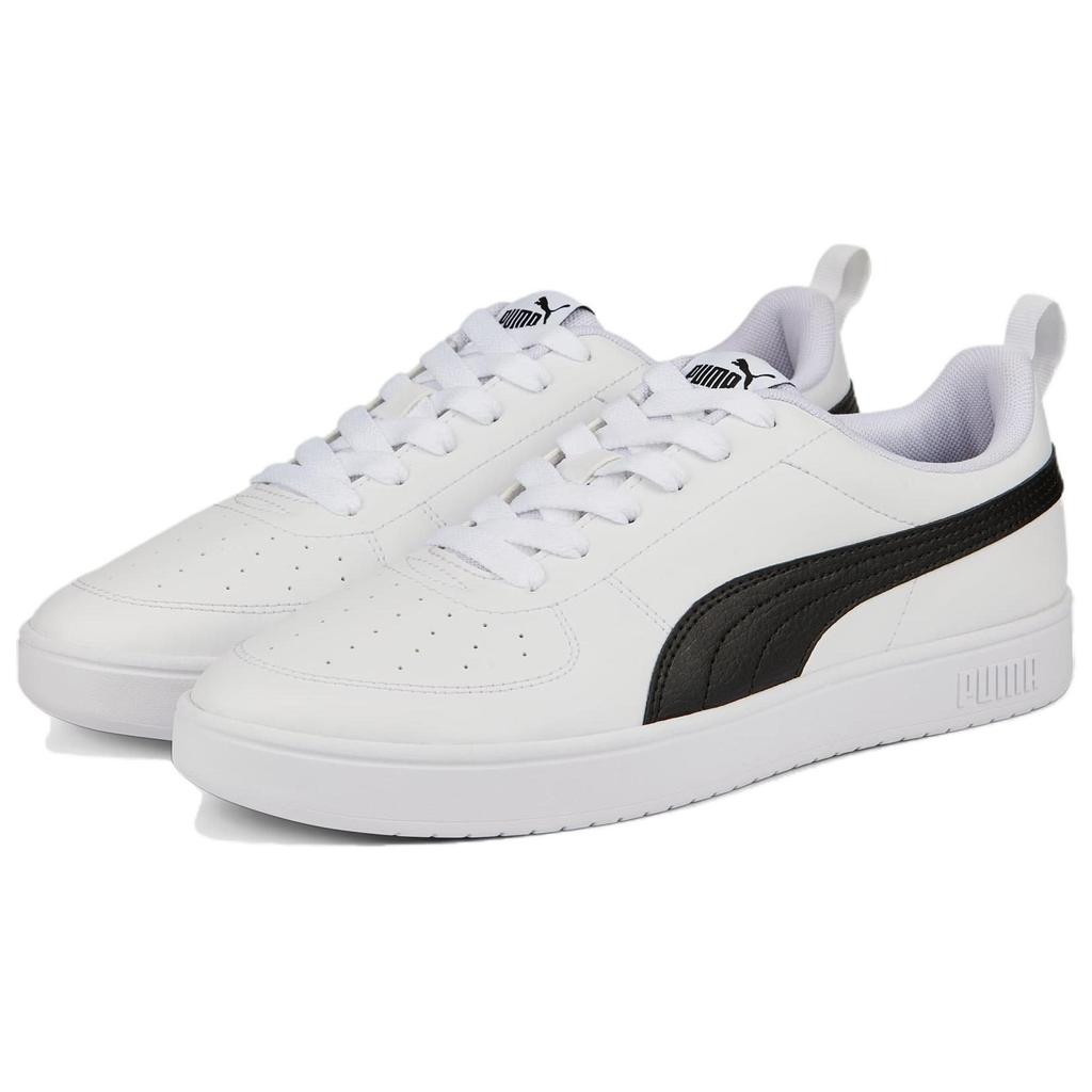 Puma Ricky Устойчивые к истиранию Низкие кеды для скейтбординга Унисекс Белый Черный 387607-02