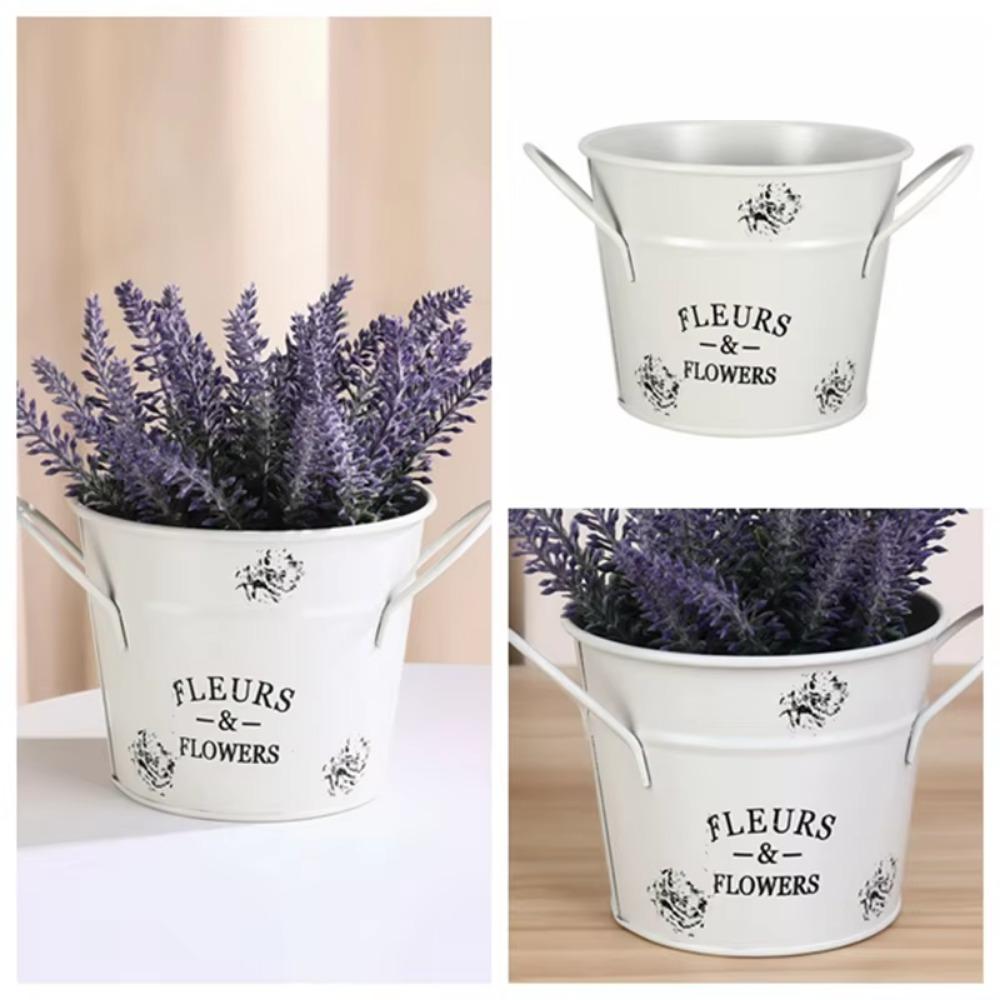 Handicraft Iron Planter Pot Decorative Flower Bucket Ornament Round Flower Pot Succulent