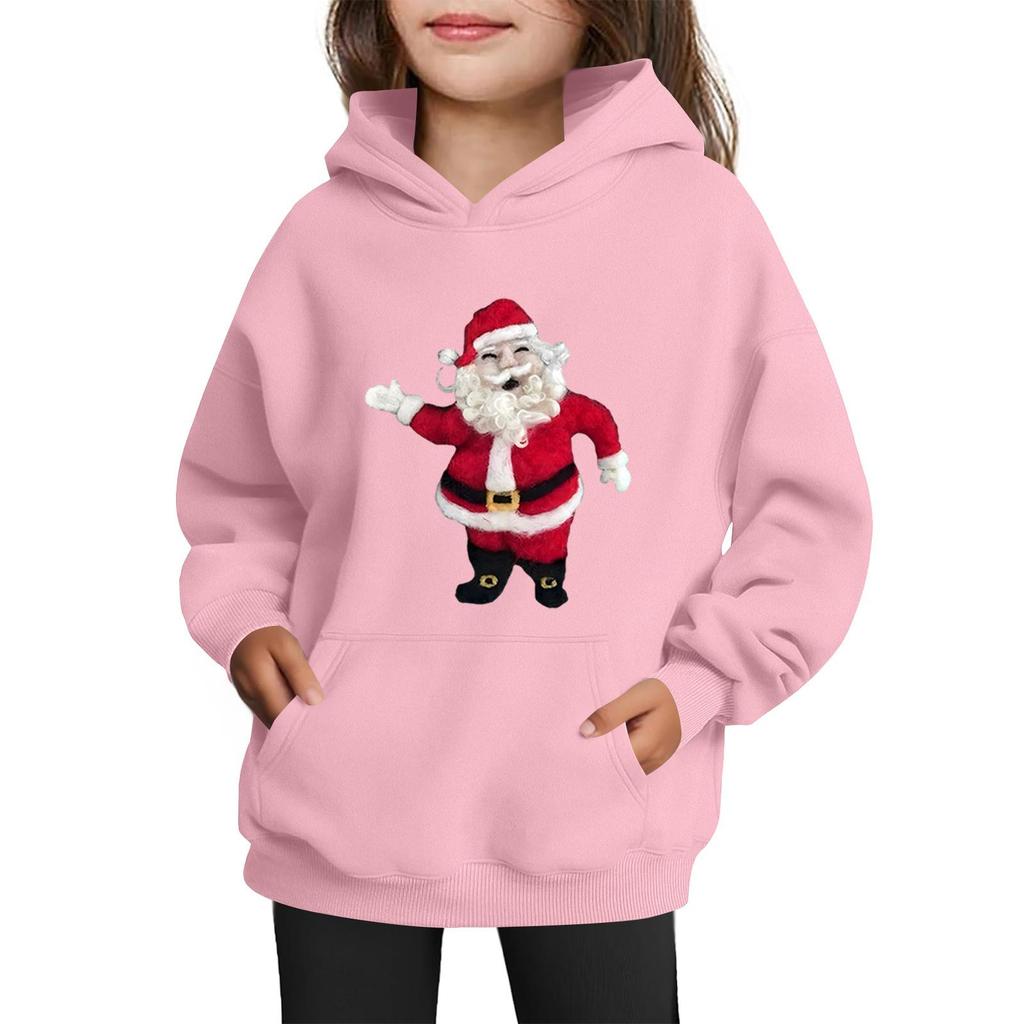 Толстовки для девочек-подростков Худи с длинным рукавом на шнурке Пуловер Милое принтованное Худи оверсайз Рождество