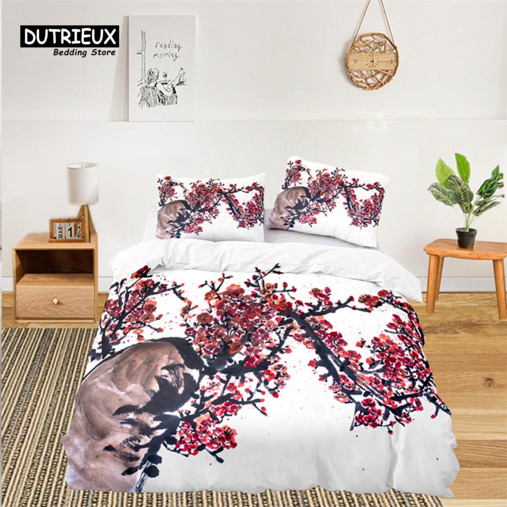 Мягкий цветочный комплект постельного белья для детей, девочек, взрослых, листьев, цветов, веток, пододеяльник, наволочки, декор для спальни