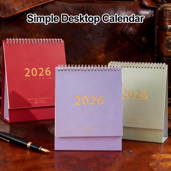 2026 Desk Calendar Retro Style Thick Paper Time Management Planner Home Office School Daily Schedule Planner