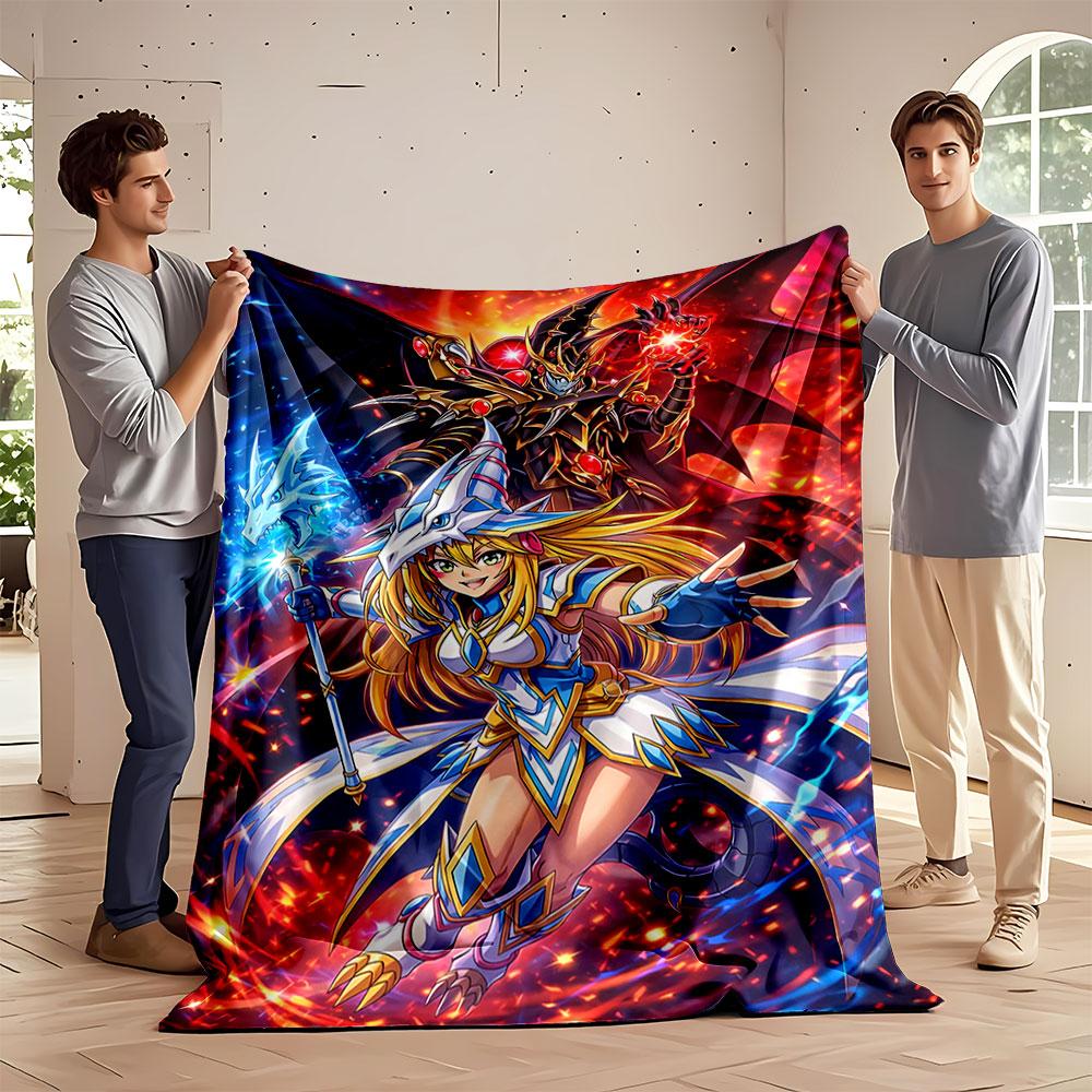 A Duel Between Armored Sorcerers Wielding Blue and Red Magical Powers. for All Seasons Blanket Lunch Break Throw Gift