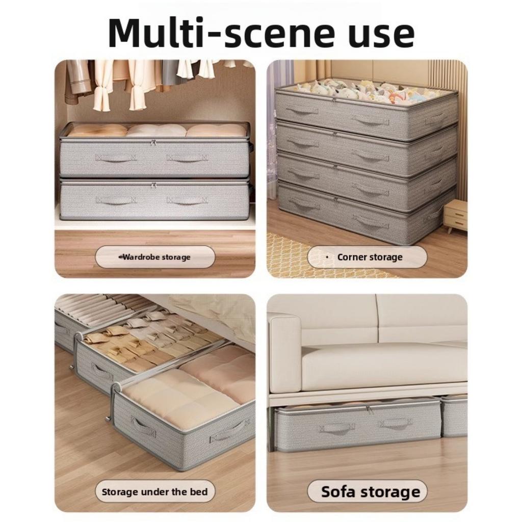 Underbed Wardrobe Organizer and Storage Cabinet, Foldable Under Bed Storage Bag, Powerful Function, No Space Occupation, Under Bed Storage