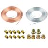 Car 25 Ft Copper-Nickel Brake Line Tubing Coil and Fitting Accessory Kits 3/16 OD Hoses Fittings Spring Auto Replacement Parts