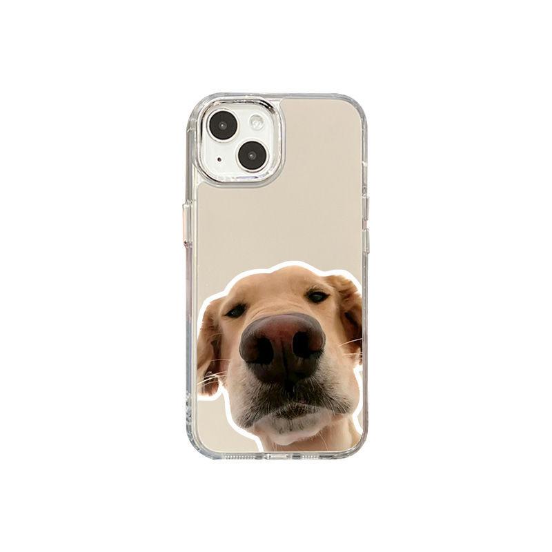 Собака мордой вниз для чехла на мобильный телефон iPhone17promax 16 niche 14/13 Apple 15 полностью закрывающийся косметический зеркало