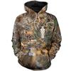 Fashion Men's Hoodies Forest Camouflage Animal Elk Wild Boar Pattern Spring And Autumn Style Street Trend Casual Loose Oversized