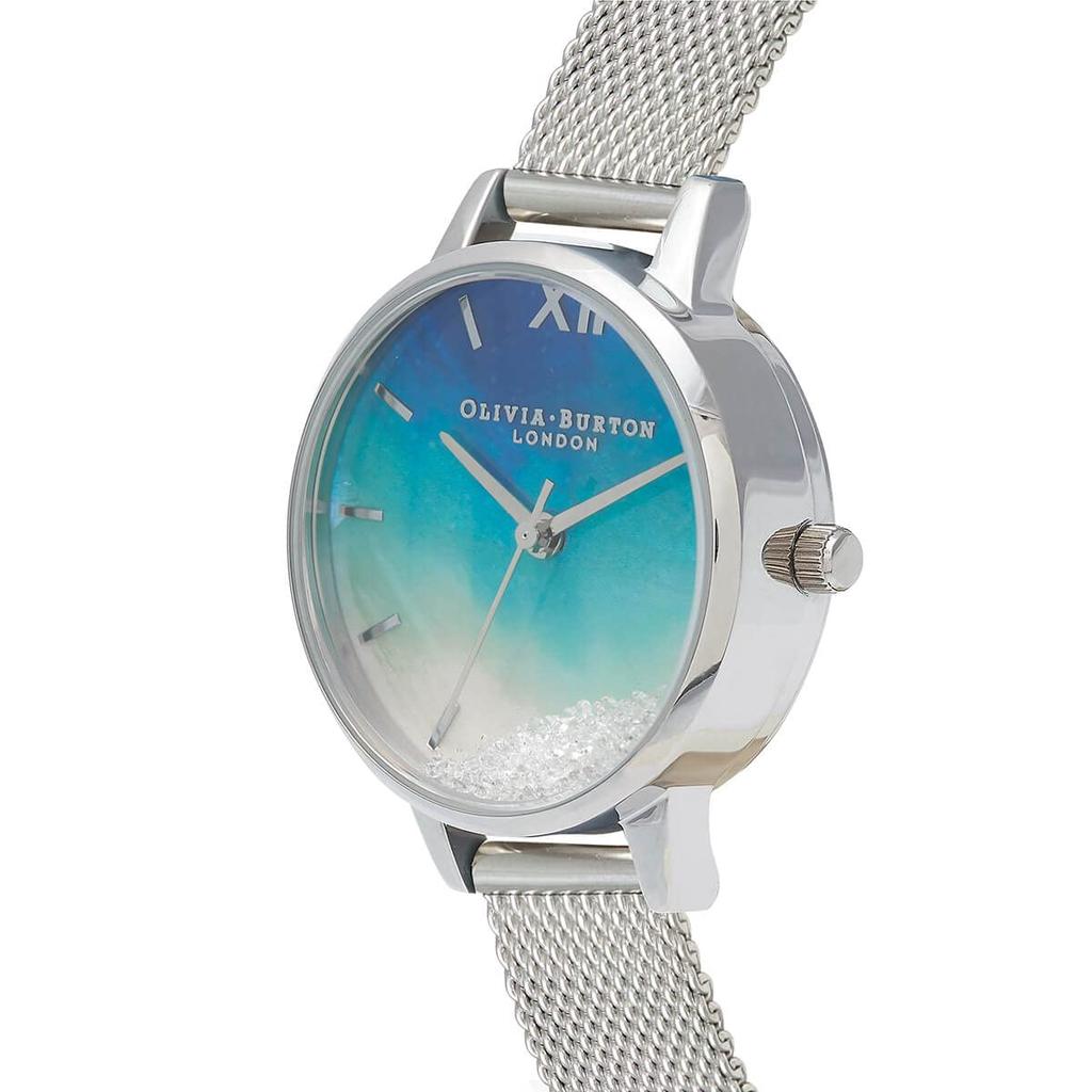 Authorized Dealer [OLIVIA BURTON] Olivia Burton Women's Watch OB16US63 Under the Sea Midi Wishing Waves Blue Mother-of-Pearl & Silver Mesh