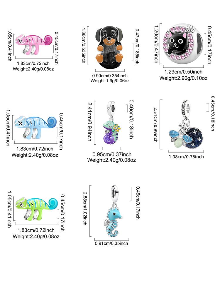 Медь Светящийся Ящерица Такса Черный Кот Шармы Бусина Подходит для Изготовления Браслета-Браслета Своими Руками Подарок Высококачественной Ювелирии