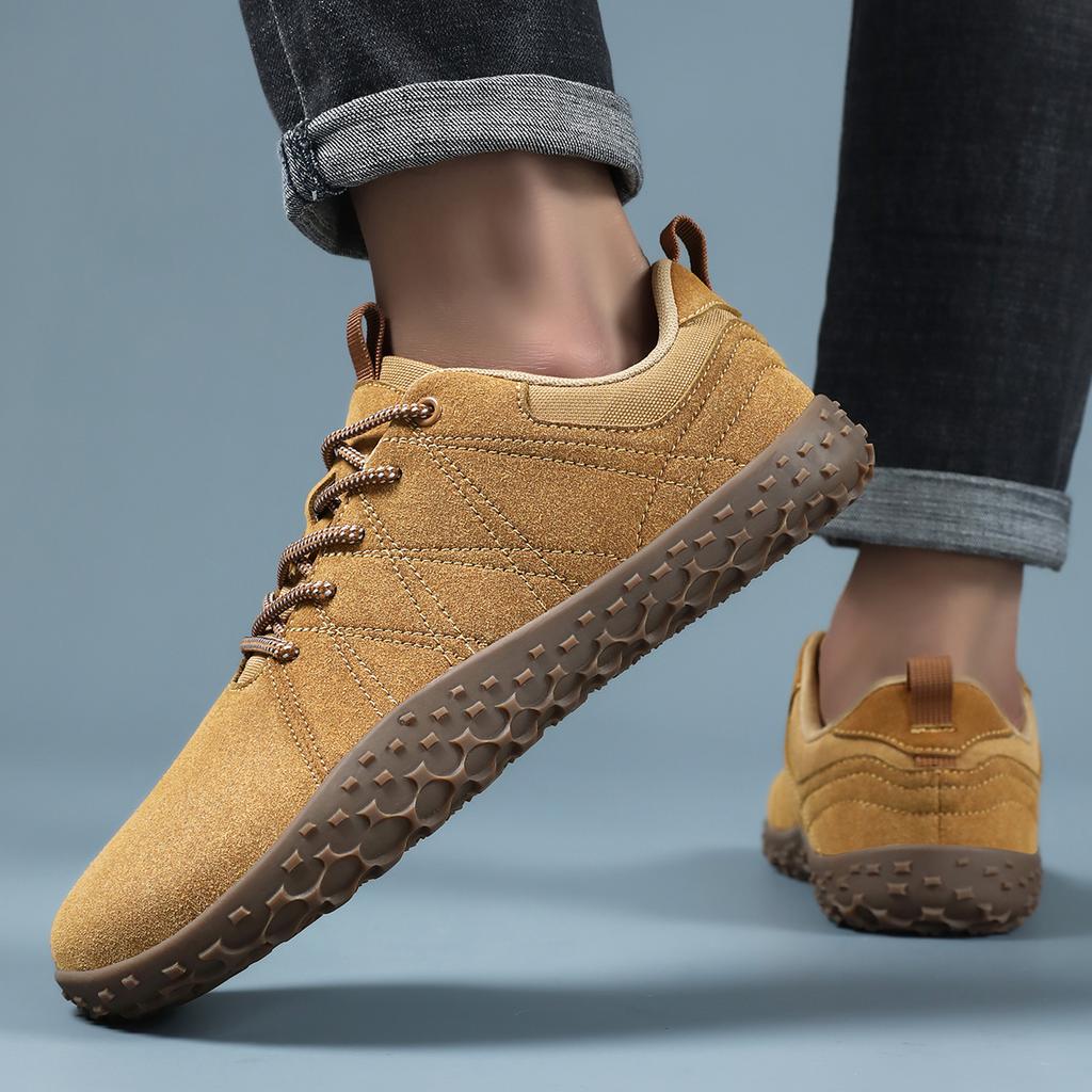 TUINANLE Ботинки на средней шнуровке для босоногой ходьбы Мужские Женские Широкий носок Треккинговые ботинки Уличные Нескользящие Обувь для трейлраннинга