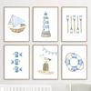 Sailboat Lighthouse Fish Nautical Nursery Posters And Prints Canvas Painting Nordic Wall Art Pictures Baby Kids Room Home Decor