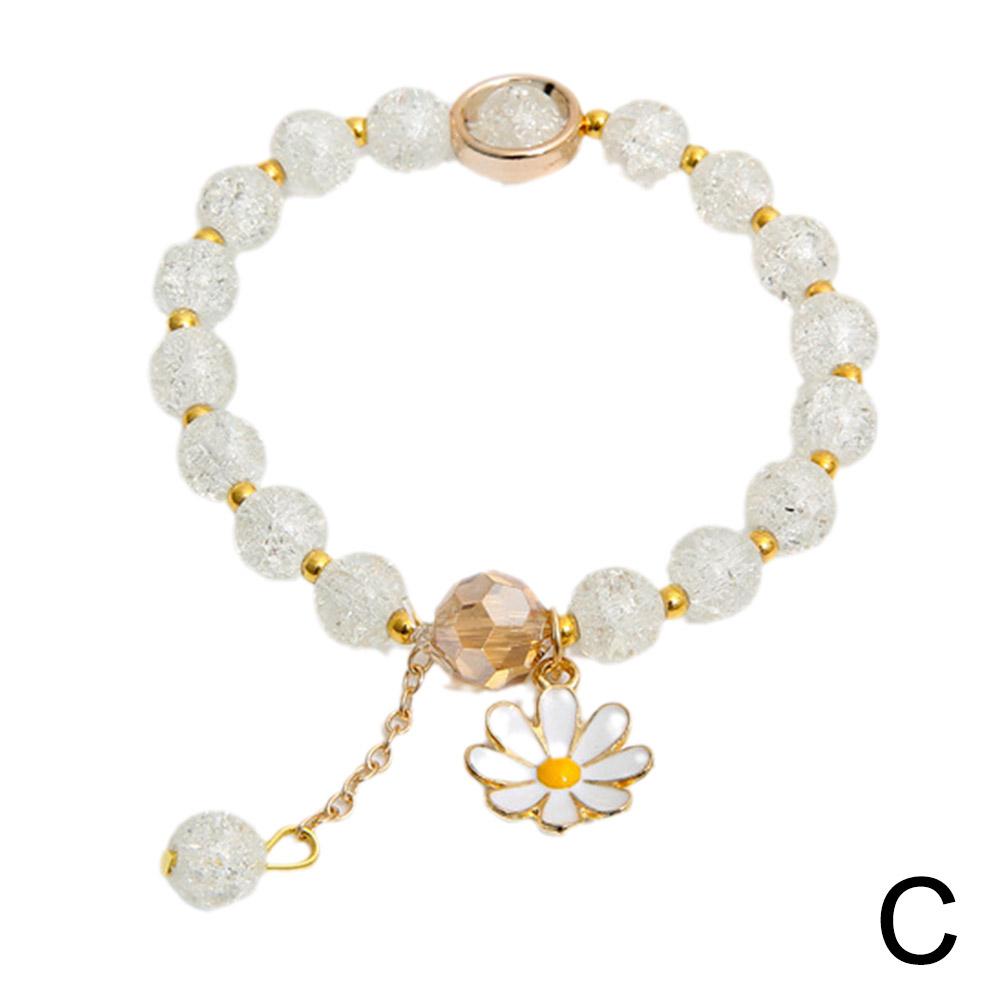Многоцветный браслет с бусинами в виде цветка маргаритки Ins Нишевое Минималистичное Ручное Украшение Корейский Холодный Стиль для Женщин Идеально для Ношения Поодиночке или в Наборе