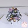 New Arrival Flower Shape Zircon Wedding Rings For Women Multicolor Crystal Zirconia Luxury Birthday Ring Party Jewelry Gift
