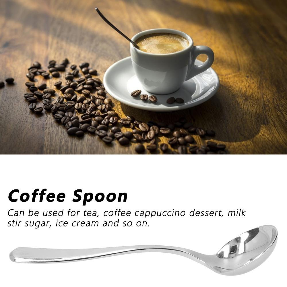 Polished Surface Milk Froth Spoon Slender Long Handle Metal Spoon Stirring Spoon Latte Making