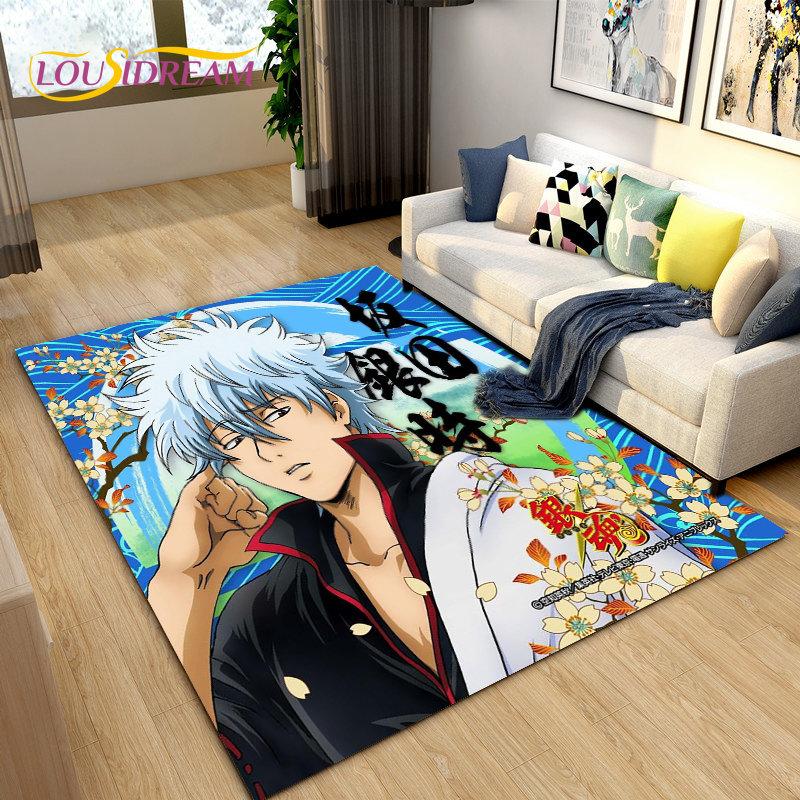 Гинтоки Кагура Гинтама Аниме Ковер, Ковер для гостиной, спальни, дивана, придверный коврик, украшение, детский игровой нескользящий коврик для пола