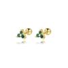 925 Sterling Silver Cartilage Stud Women's Earrings Zircon Flower Ear Lobe Tragus Helix Lip Rings Jewelry