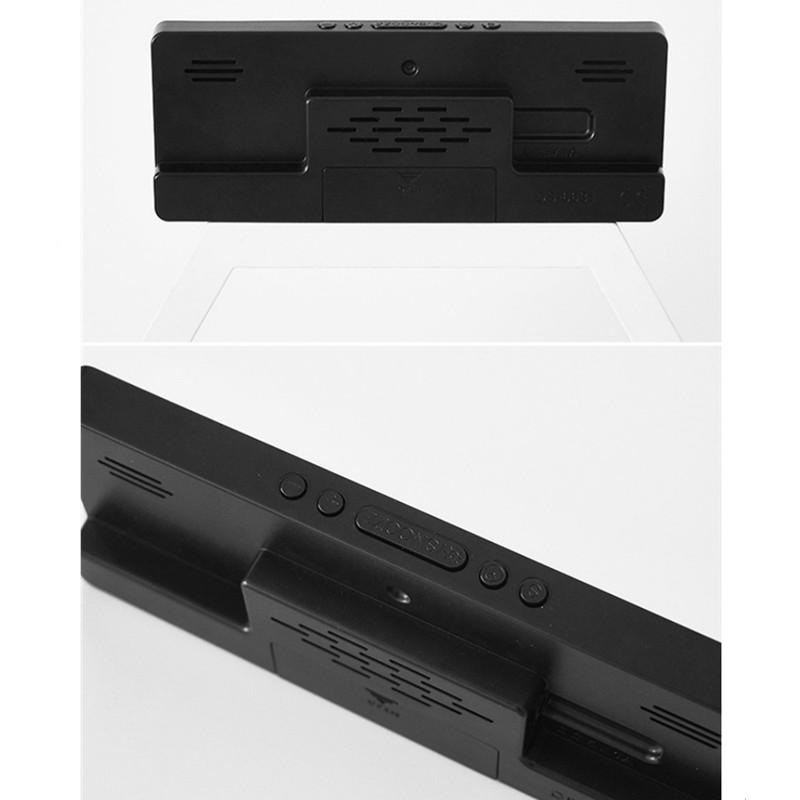 Зеркало с голосовым управлением, будильник, цифровая температура, двойной будильник, повтор, настольные настольные часы, ночной режим, 12/24 ч, светодиодные часы