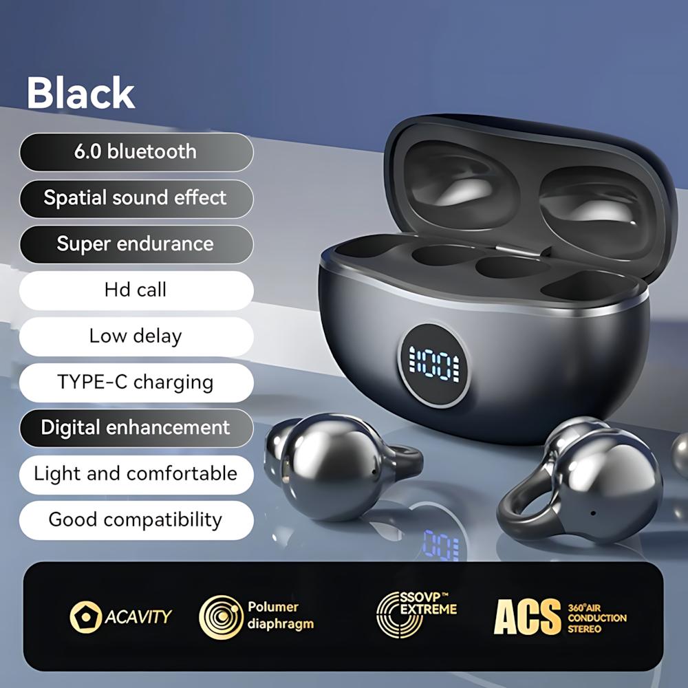 Xiaomi OWS Earclip Type Bluetooth Earphone Wireless Headset LED Digital Display Mega Bass 9D Surround Sound Game Low-delay For iPhone
