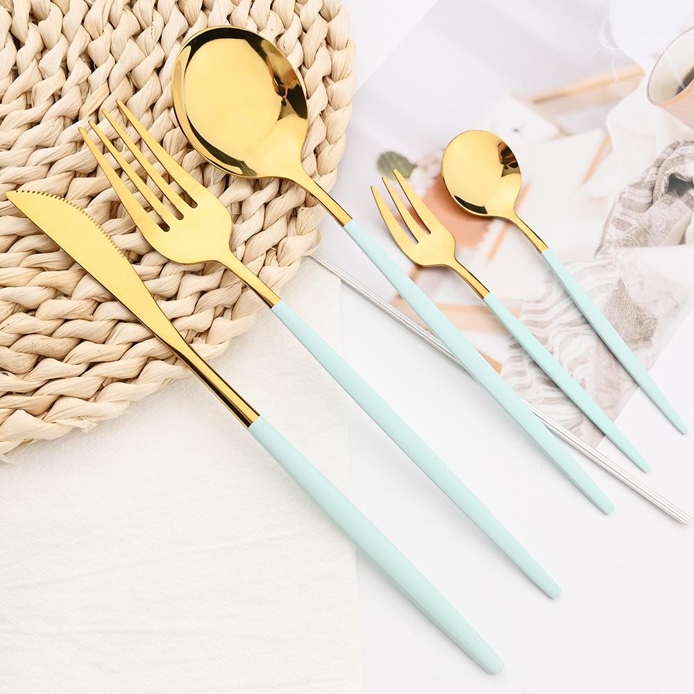 5 шт., черный набор столовых приборов, нож, вилка для торта, кофейная ложка, столовая посуда, столовые приборы из нержавеющей стали, столовые приборы в западном стиле, кухонное серебро