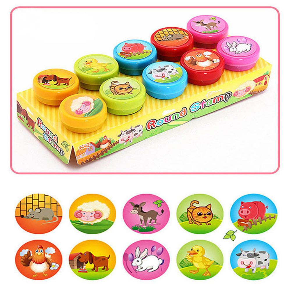 Stamper Toys DIY Panda Round Scrapbook Rubber Stamps Dinosaur Stamps Cartoon Stamp Kids Stamp