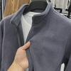 Men's Thick Warm Fleece Zipper Cardigan Jacket for Autumn and Winter
