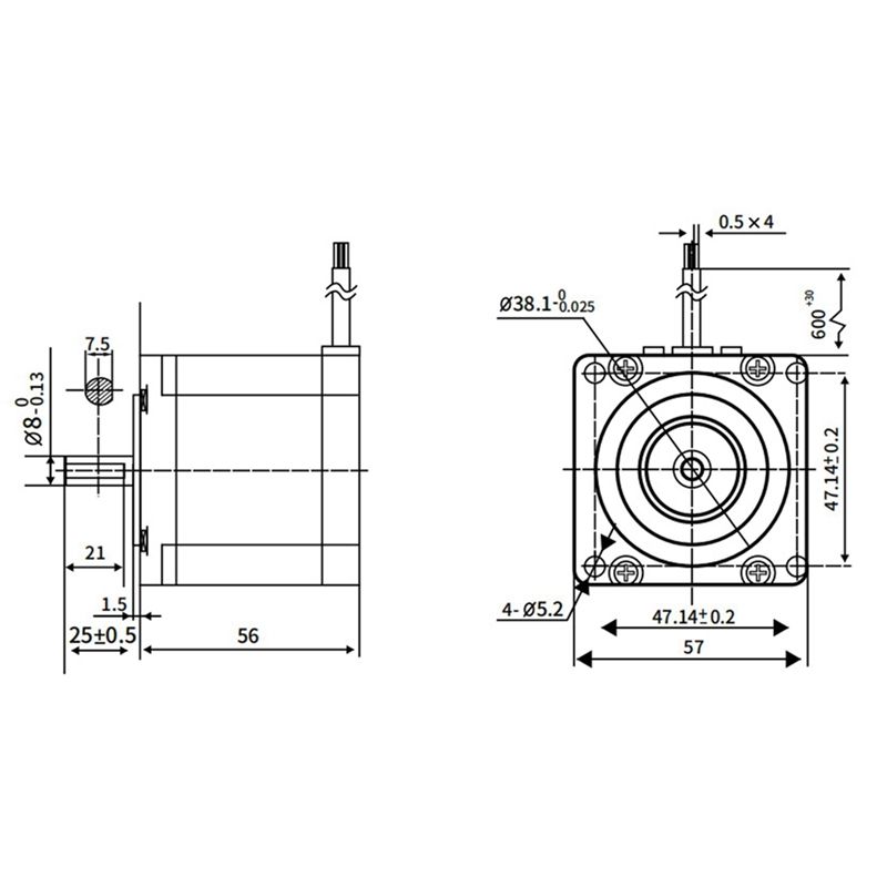 A20F-SL57STH56-3004A 57 Шаговый двигатель Магнитная индукция вала двигателя 1,2 Крутящий момент Подходит для гравировального станка Логистический Кот