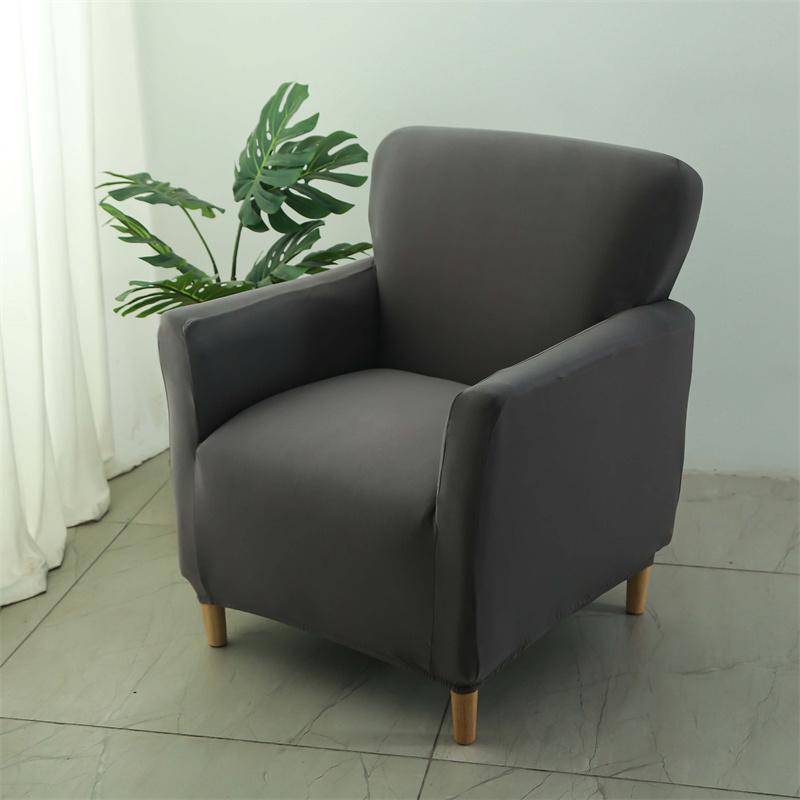 Solid Color Club Tub Sofa Cover Stretch Armchair Covers Elastic Single Couch Slipcover for Study Bar Counter Living Room