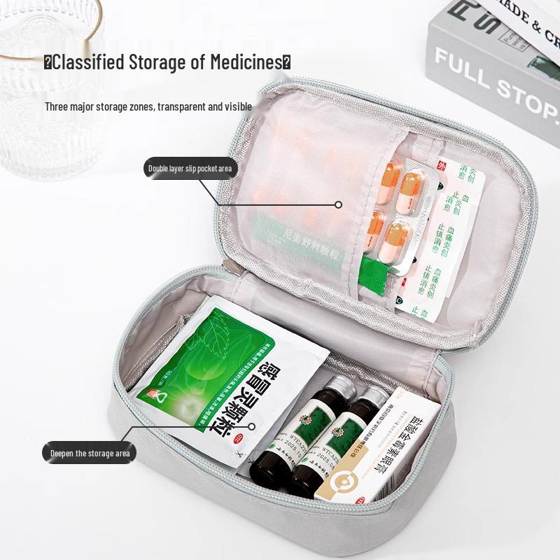 Portable Travel Medicine Organizer: Compact Pill Box & First Aid Kit for Students & Dorms
