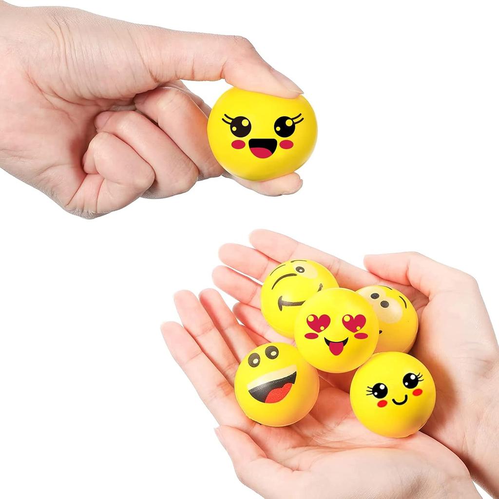 Anti-Stress Balls for Children Adults Smile Face Stress Balls 1.6 Inch Mini Foam Stress Relief Balls Stress Relief Toy for Children's Gift