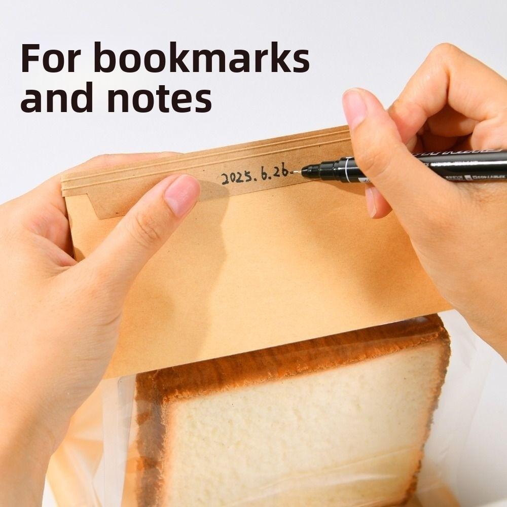 50Pcs Self-Adhesive Kraft Paper Bag Mouth Clip Packaging Bag Seal Kraft Paper Sealing Strip