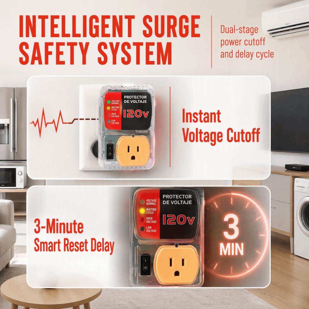Single Outlet Voltage Protector 120V Voltage Regulator Home Appliance Protector  Air Conditioner