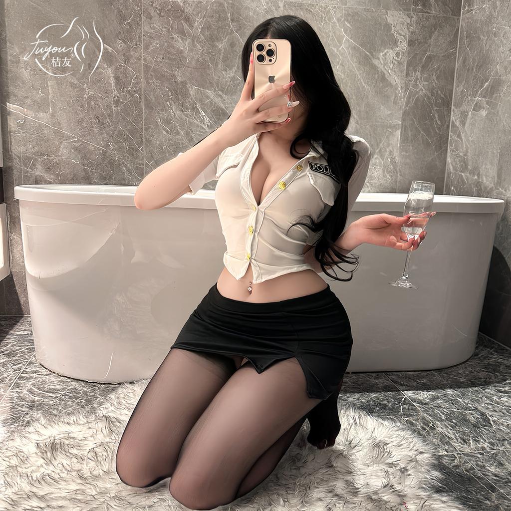 Sex lingerie police stewardess uniform seduction hip skirt cosplay sexy suit