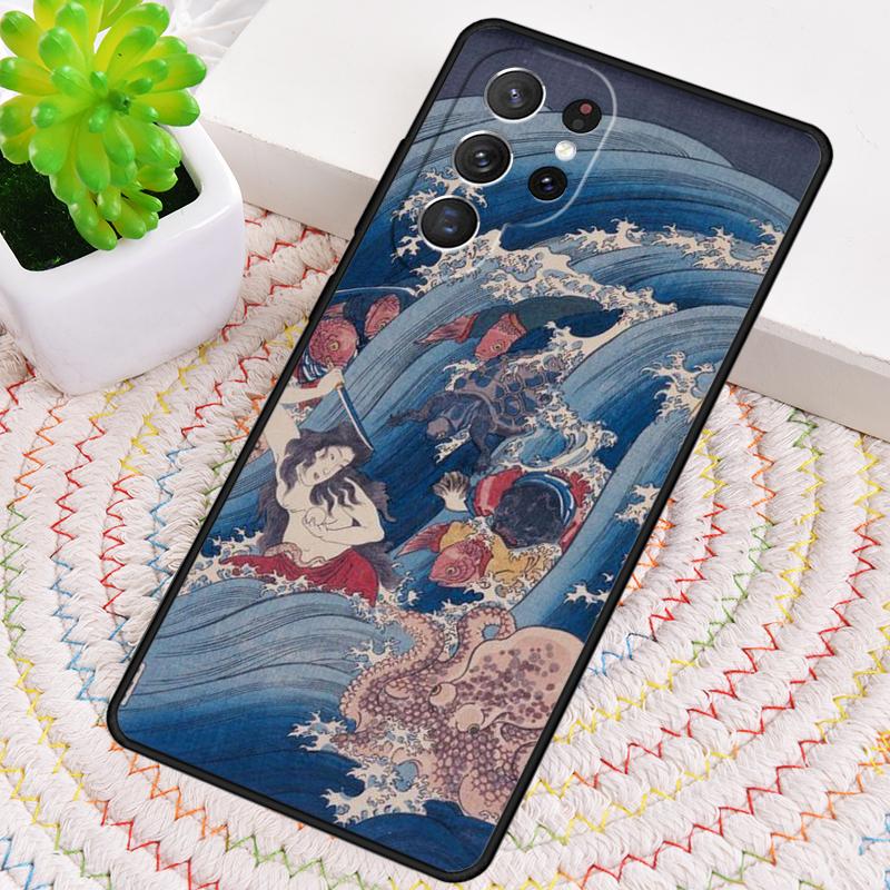 Японский паб Волна Аниме Арт Силиконовый чехол для телефона для Samsung Galaxy note 10 pro S26 S25 S24 S23 S22 S21 Plus S25Ultra Capa Чехол