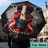 Custom Name Cartoon Guitar Umbrella, Foldable Umbrella Suitable for Outdoor Shopping Travel Sports, Exquisite Gift for Family