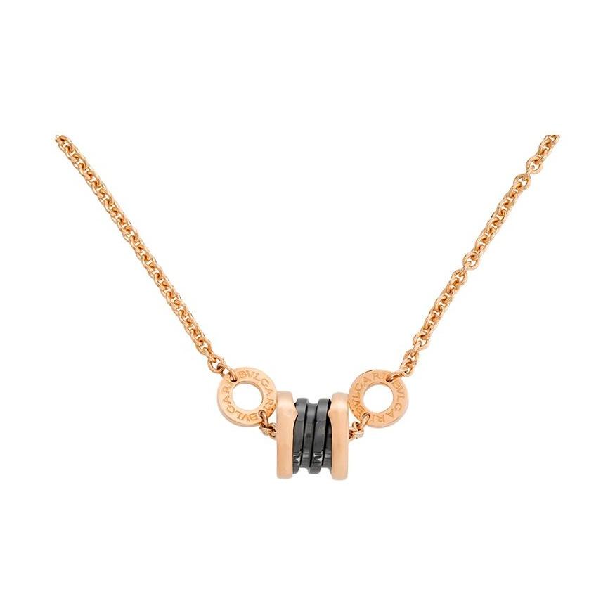 BVLGARI B.Zero1 Fashion Ceramic Pendant 18K Rose Gold Bracelet Women jewelry BR858157