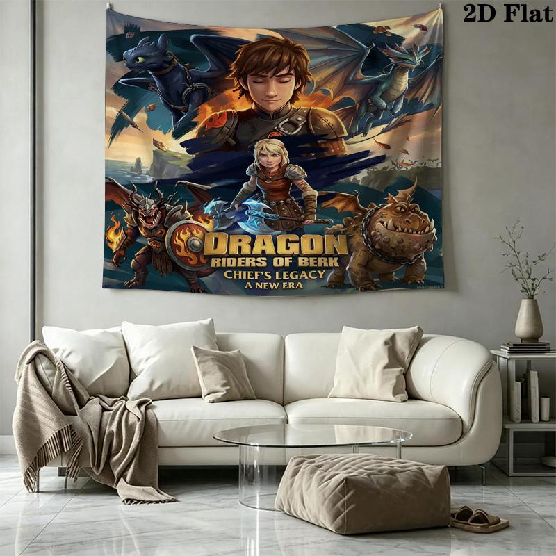 How Train Dragon Wall Tapestry Aesthetic Wall Hanging Printed Fabric Blanket Decorative Tapestries For Bedroom Living Room Home Decor