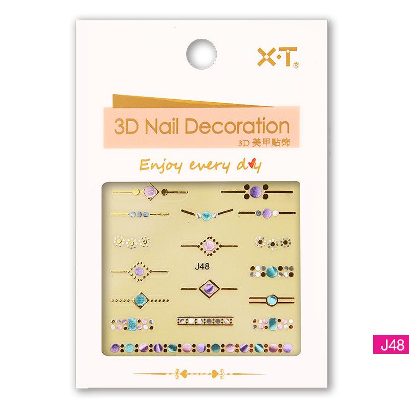 3D Three-dimensional Hot Stamping Nail Decals Star and Moon Sapphire Color Imitation Diamond Self-adhesive Nail Art Sticker DIY Jewelry