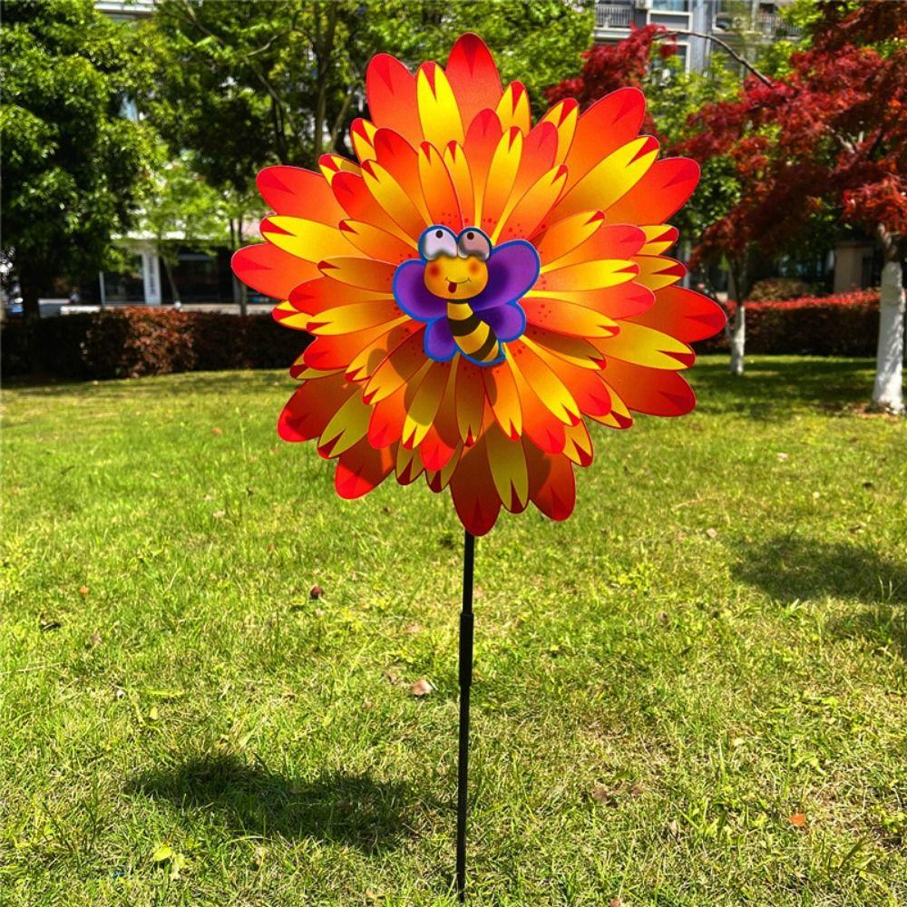 Multistyles Children's Sunflower Windmill Rotating Wind Spinner Outdoor Party Picnic Decor